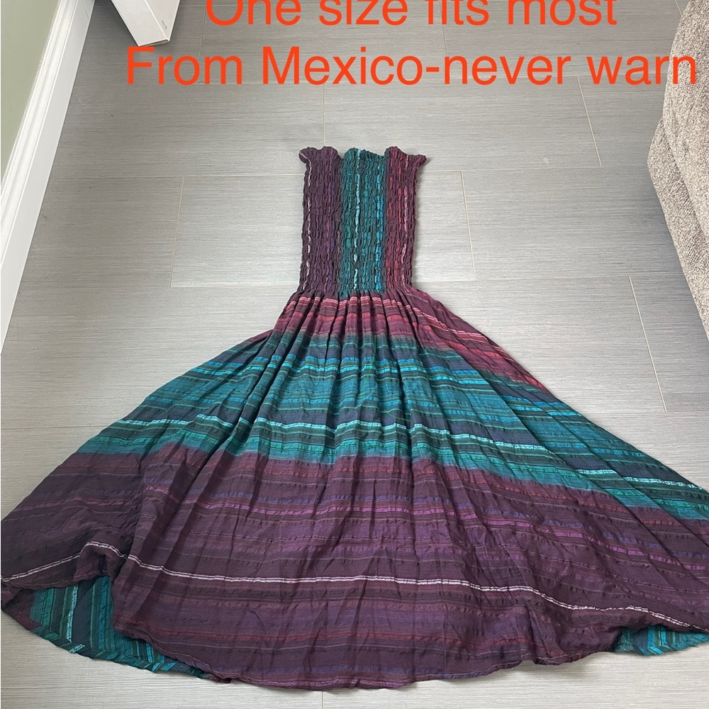 NEW Multicolor Strapless Maxi Dress
